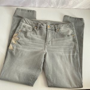 Jag Jeans Taupe Mid-Rise Straight Leg Stretch Denim Jeans Size 10